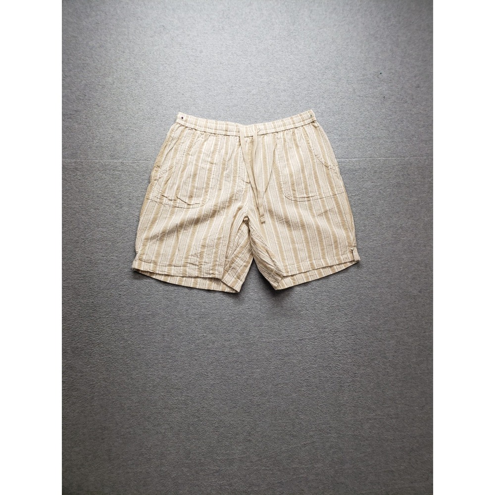 Croft & Barrow Women Shorts S Multicolor Striped Drawstring Pockets Logo Casual